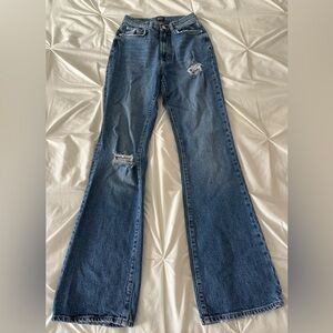 BDG Blue Flare Wide Leg Jeans Distressed
